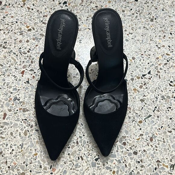 Jeffrey Campbell Zivot black high heel mules 7 - Picture 3 of 5